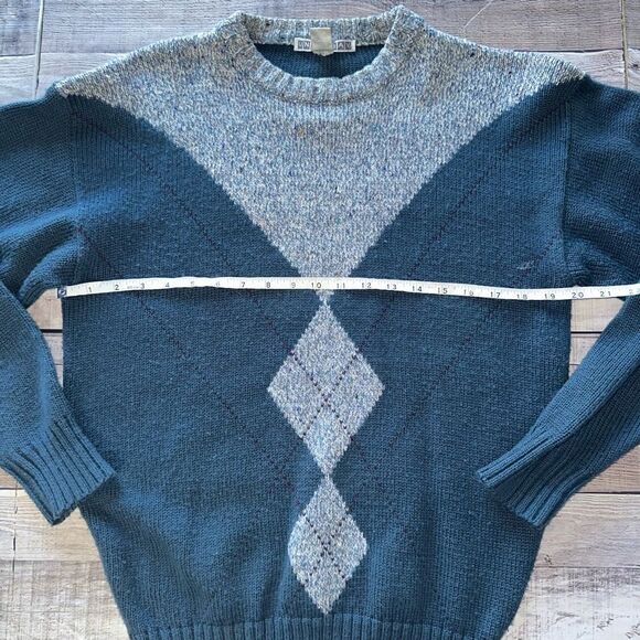 Vintage 80s Union Bay Ribbed Hem Acrylic Grandpa Sweater | M - Picture 3 of 5